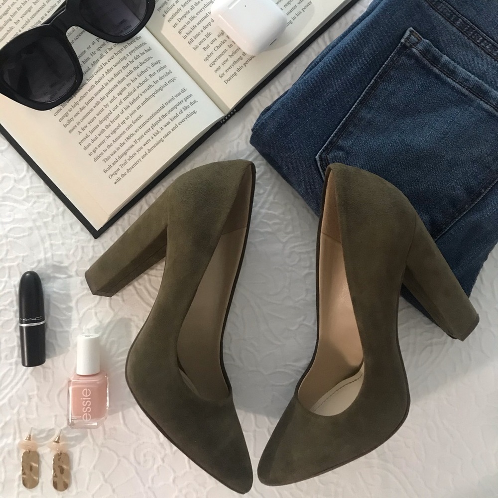 BCBGeneration olive green heels